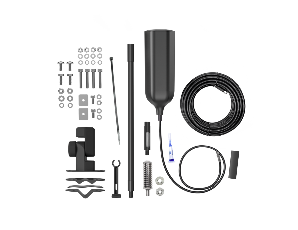 Overland Antenna and Mounting Bracket Knolling Image